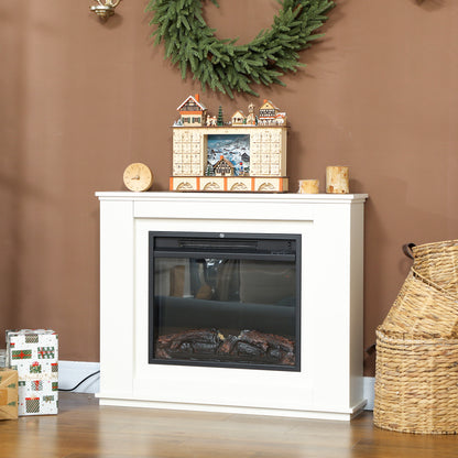 2000W 6824 BTU Faux Flame Fireplace - White