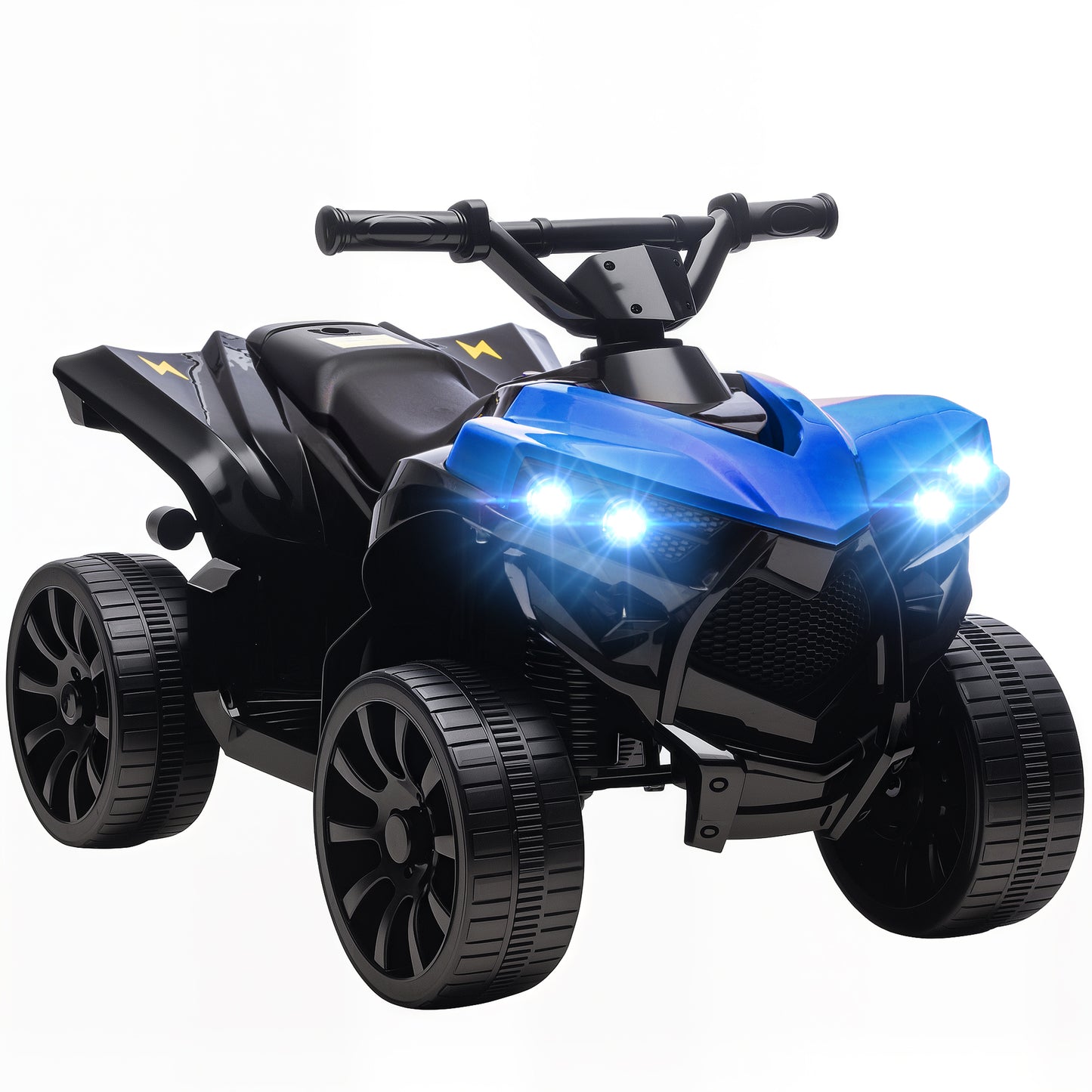 6V Kids ATV, 4 Wheeler Electric Ride on Car with Music and LED Headlights, for Ages 18-56 Months Boys and Girls, Blue