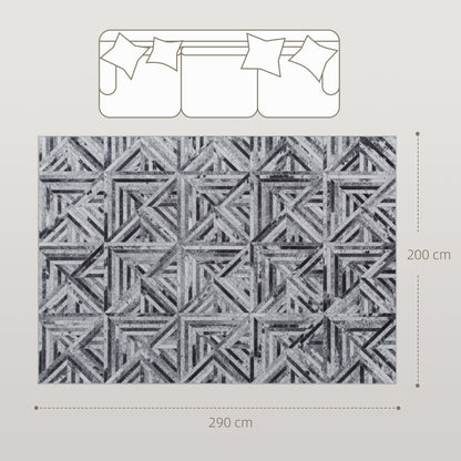 Modern Area Rug, Triangle Pattern Non-Slip Washable Rug, Chenille Floor Carpet for Living Room, Bedroom, Dining Room