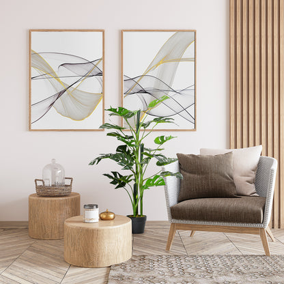 100cm/3.3FT Artificial Monstera Tree Decorative Cheese Plant 21 Leaves with Nursery Pot