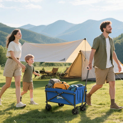62L Festival Trolley on Wheels, Portable Small Folding Trolley Cart
