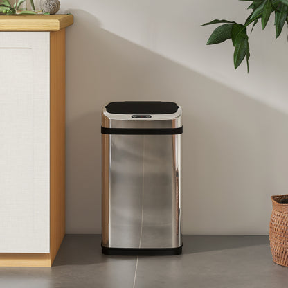 30L Stainless Steel Motion Sensor Lid Bin - Silver Tone