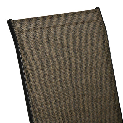 Set of Four Stackable Mesh Seat Chairs - Mixed Brown