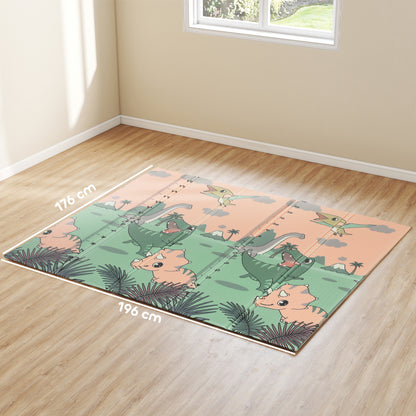 Baby Play Mat, Double Sideded Foldable Kids Crawling Mat, Reversible & Waterproof, Dinosaur