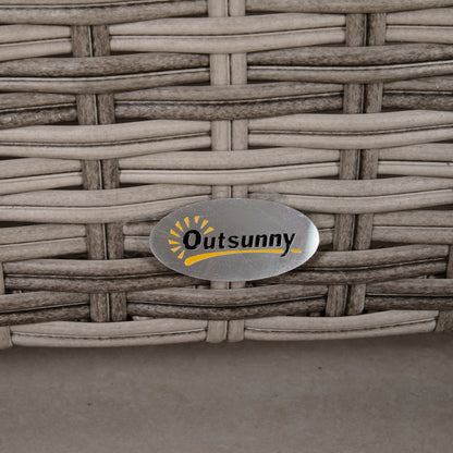 8 Pieces Rattan Garden Furniture Set, Garden Corner Sofa Set with 4 Chairs, 2 Footstools, 2 Coffee Tables and Cushions