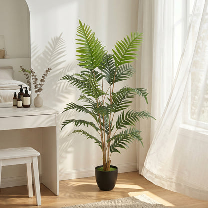 Artificial Fern Topiary Tree, Realistic Artificial Plant in Cement Pot, Fake Plant, 120cm