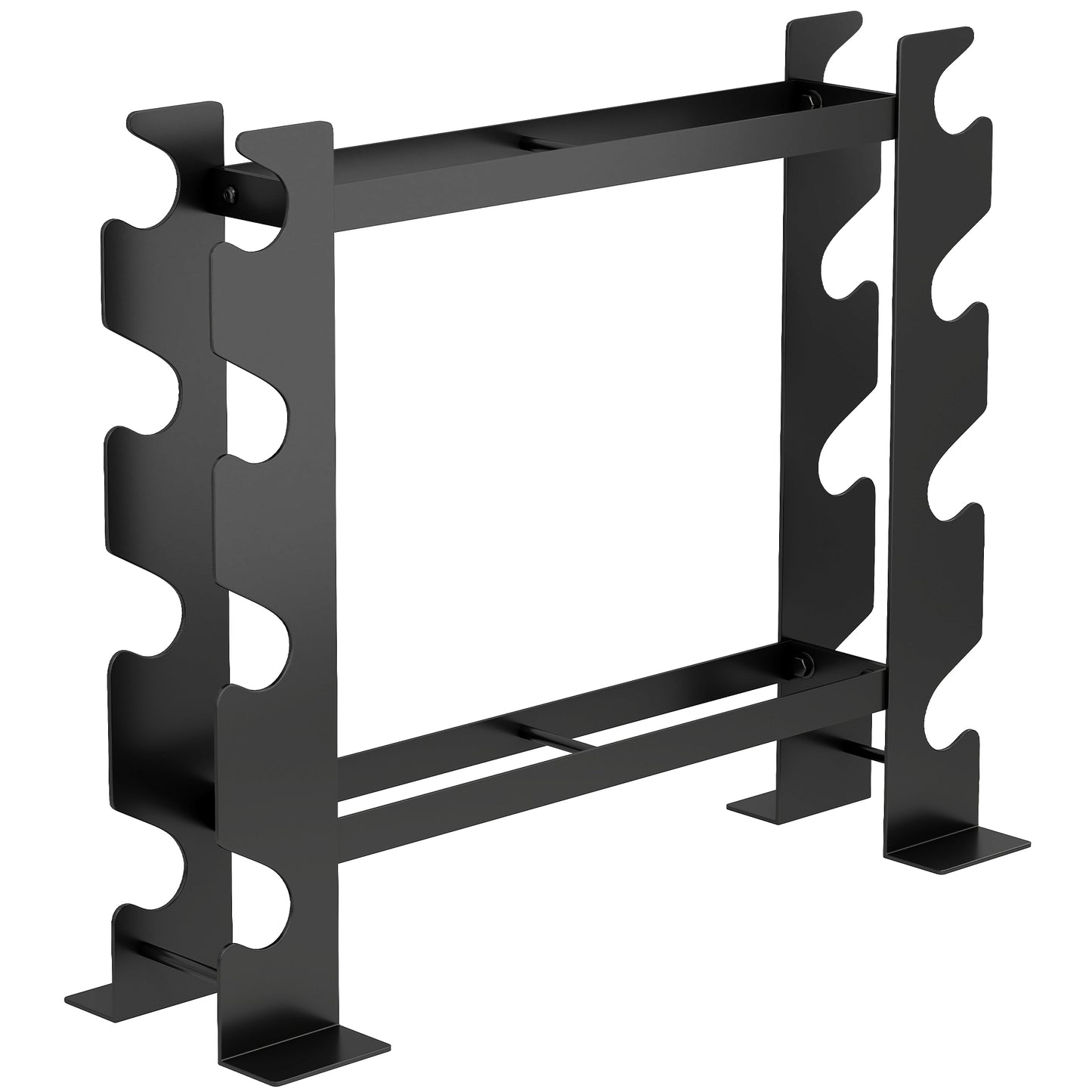 4-Tier Dumbbell Rack, Heavy-Duty Weight Rack for Dumbbells, Kettlebells and Multiple Balls, 200 KG Capacity, Black