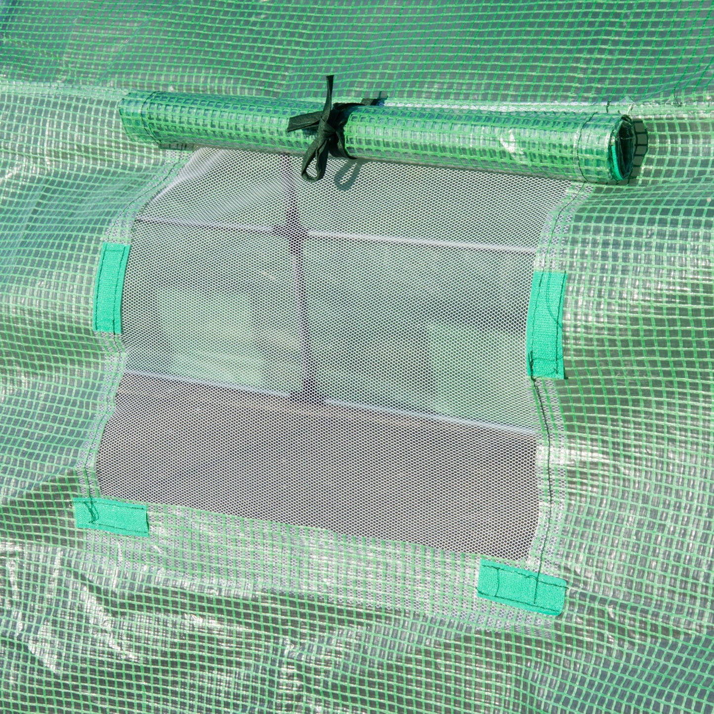 6 x 3 x 2 m Polytunnel Greenhouse with Roll-up Door and 12 Mesh Windows