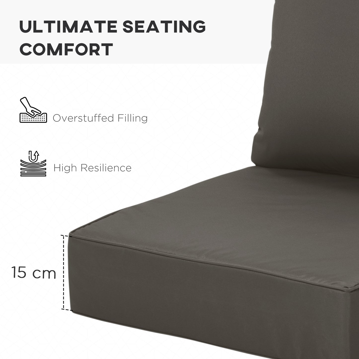 Outdoor Seat and Back Cushion Set Patio Deep Seating Chair Replacement Cushion