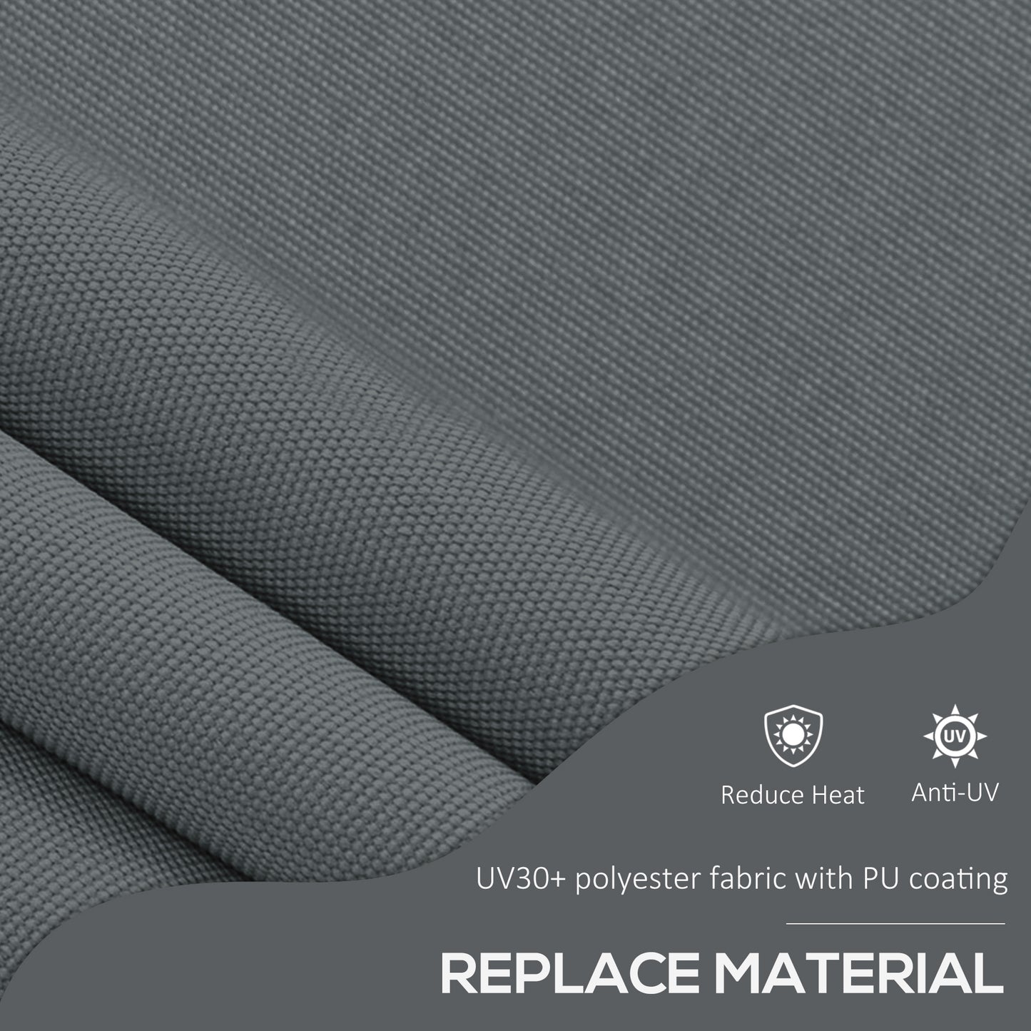 2 x 1.2m Manual Retractable Awning - Grey