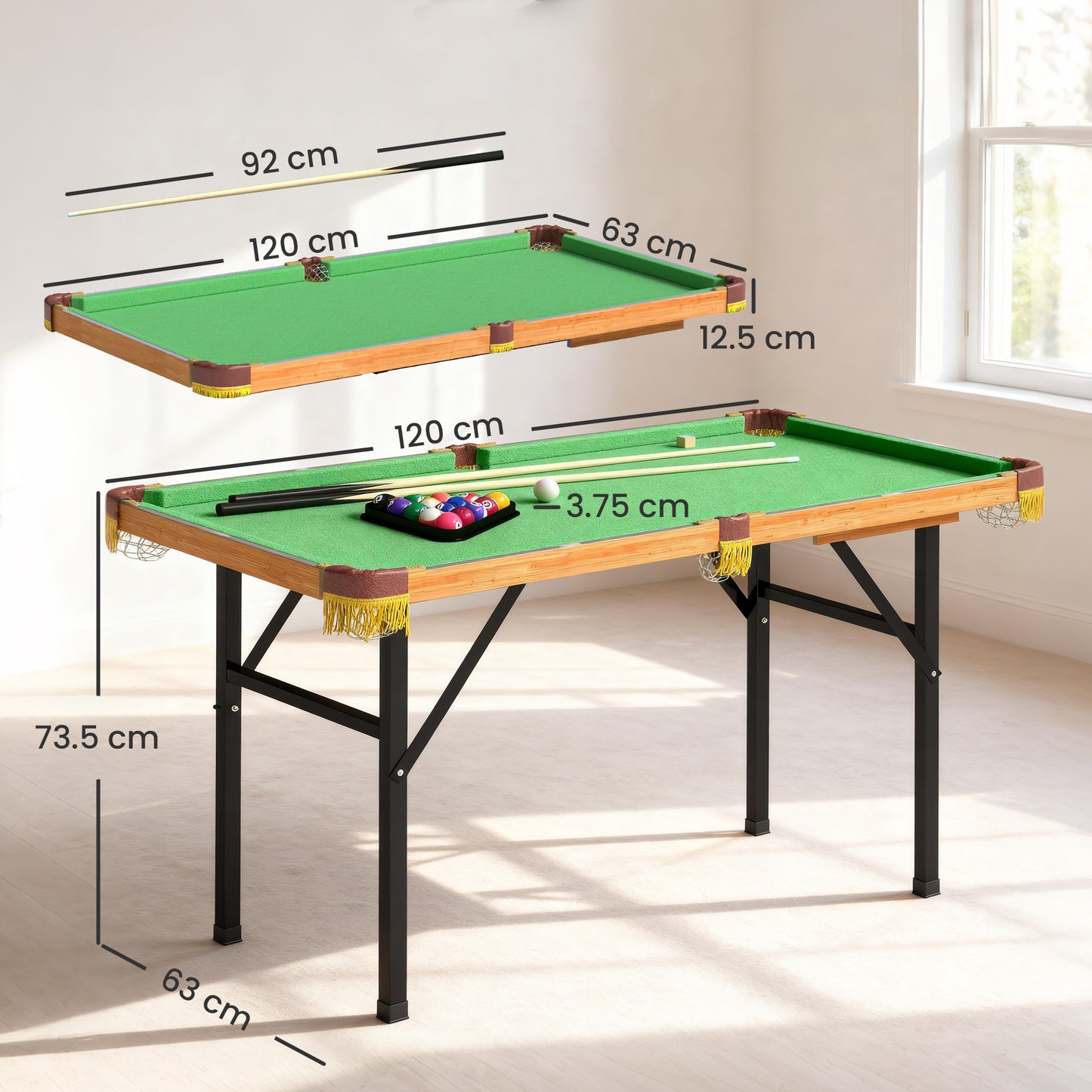 4FT Mini Folding Pool Billiards Table