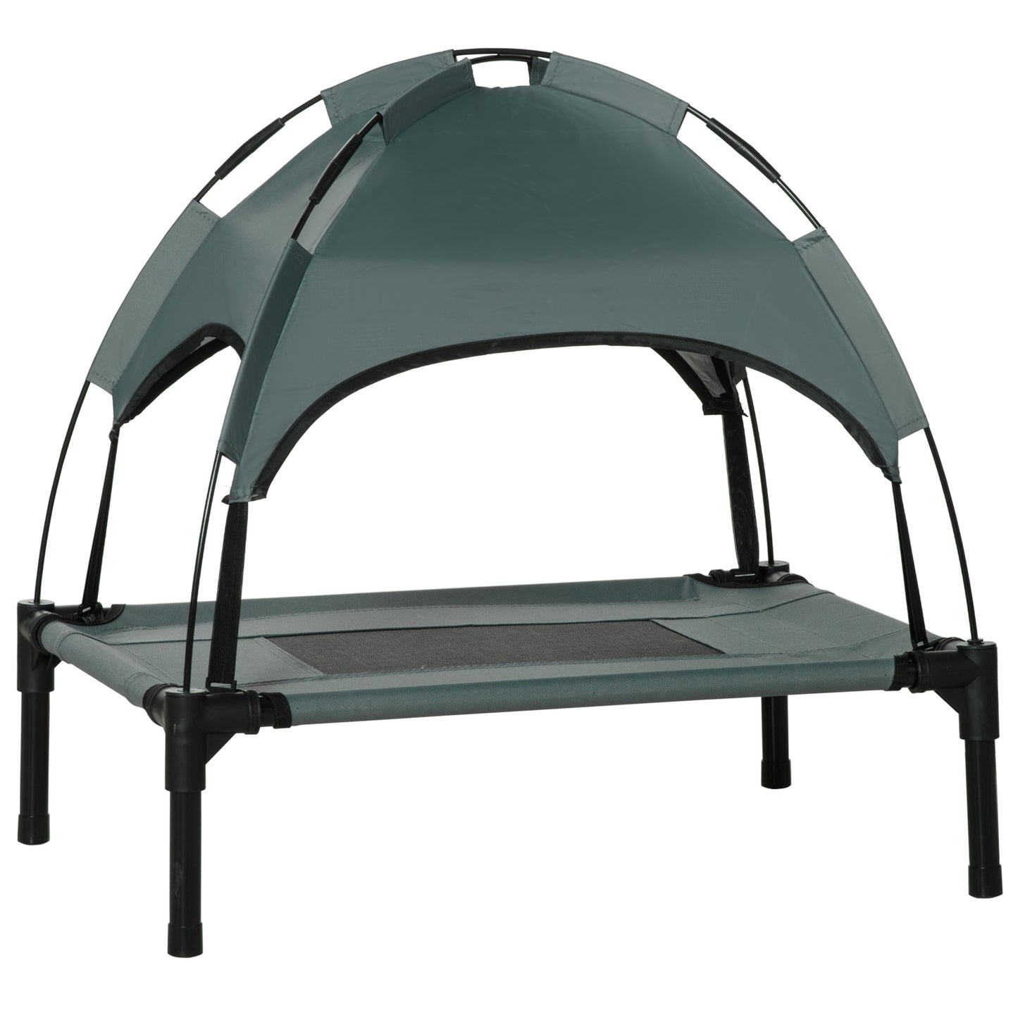 Outdoor Dog Bed with Removable Canopy, Portable Raised Dog Bed for Camping, Garden & Beach