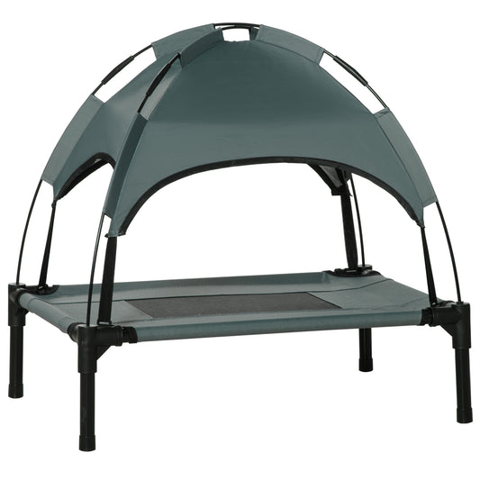 Outdoor Dog Bed with Removable Canopy, Portable Raised Dog Bed for Camping, Garden & Beach