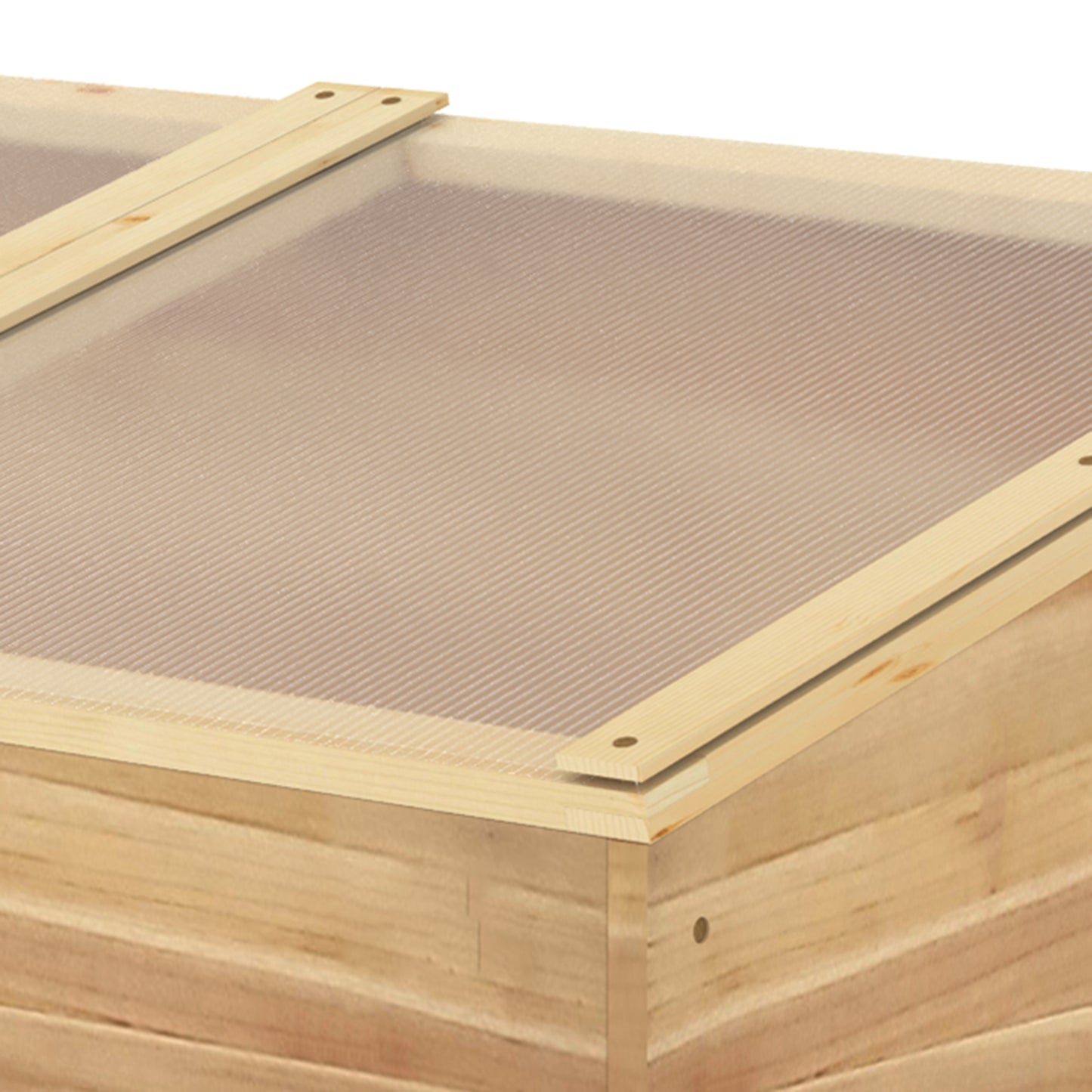 Wooden Cold Frame Greenhouse Garden Polycarbonate Grow House with Independent Openable Top Covers for Flowers, Vegetables