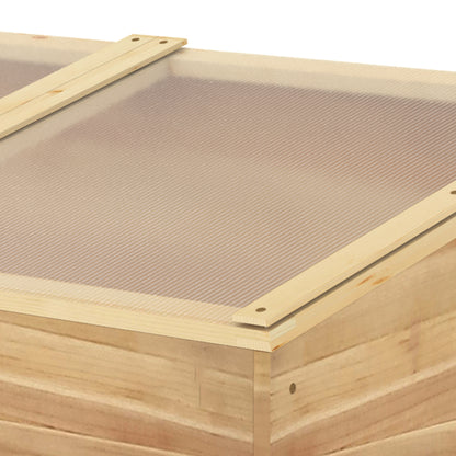 Wooden Cold Frame Greenhouse Garden Polycarbonate Grow House with Independent Openable Top Covers for Flowers, Vegetables