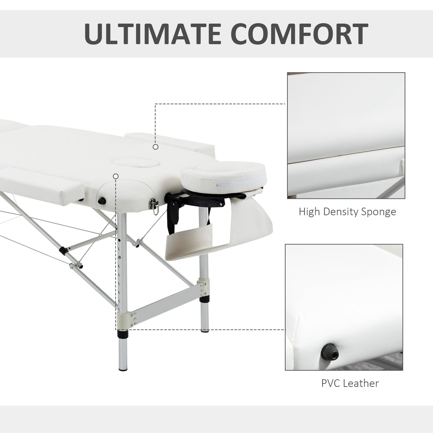 Foldable Massage Bed Portable Table, 3-Section Aluminium Foldable Beauty Couch