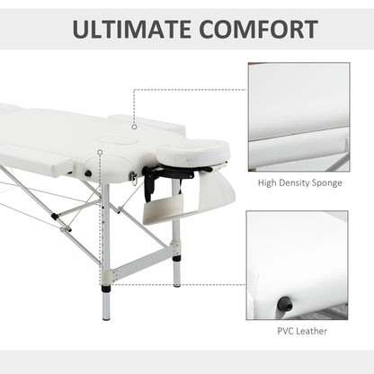 Foldable Massage Bed Portable Table, 3-Section Aluminium Foldable Beauty Couch