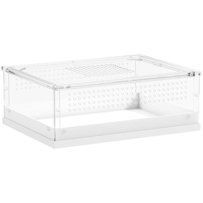 Acrylic Reptile Terrarium with Top Sliding Door, Vents, for Snake, Frog, Spider, Gecko, Tarantula, 40 x 30 x 15 cm