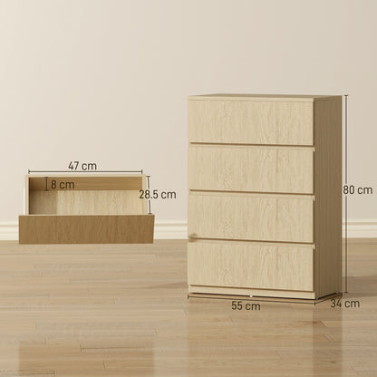 Chest of Drawers, 4-Drawer Storage Cabinets, Modern Dresser, Storage Drawer Unit for Bedroom