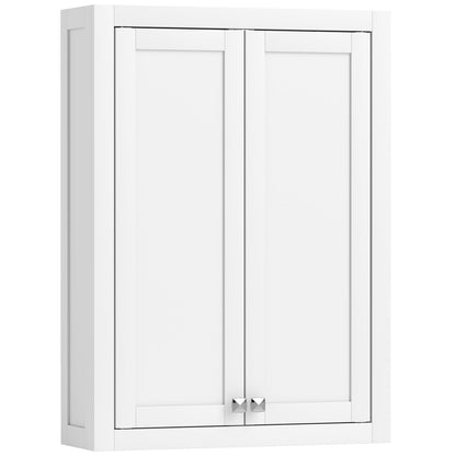 Bathroom Wall Cabinet with Adjustable Shelves - White