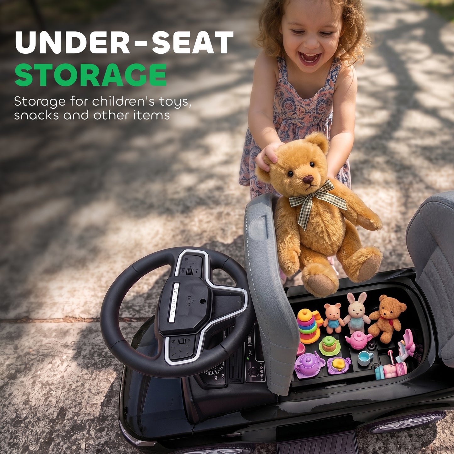 Land Rover Discovery Licensed Baby Push Car, 2-in-1 Ride on Car with Push Handle and Safety Guardrail, Black