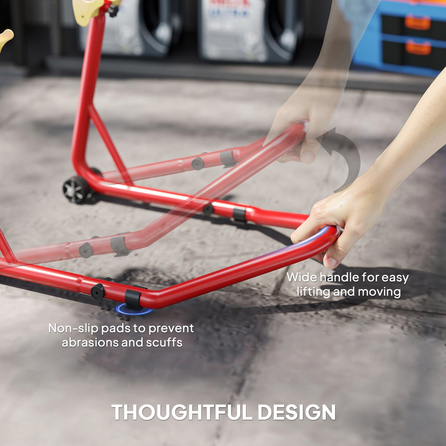Motorcycle Rear Wheel Stand, 544 kg Capacity Heavy Duty Steel Motorbike Motorcycle Paddock Stand Lift