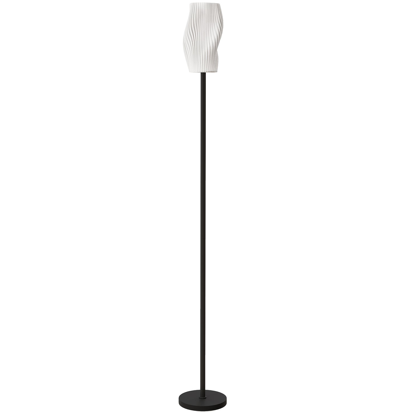 Floor Lamp for Living Room, 3D Printed Modern Standing Lamp with Flowing Curved Shade & Foot Switch
