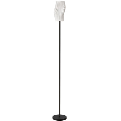 Floor Lamp for Living Room, 3D Printed Modern Standing Lamp with Flowing Curved Shade & Foot Switch