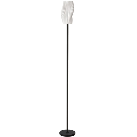 Floor Lamp for Living Room, 3D Printed Modern Standing Lamp with Flowing Curved Shade & Foot Switch