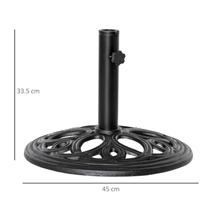 11.5 kg Cast Metal Round Patio Umbrella Base Stand, Umbrella Holder for Outdoor, Patio, Garden, Black