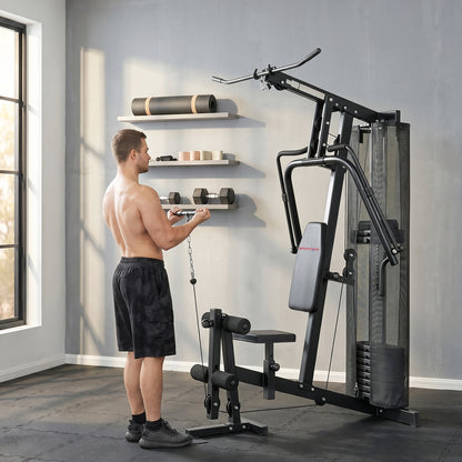 Multi Gym with Adjustable Seat and Back, All in One Home Gym Machine with 45kg Weight Stack for Full Body Strength Training
