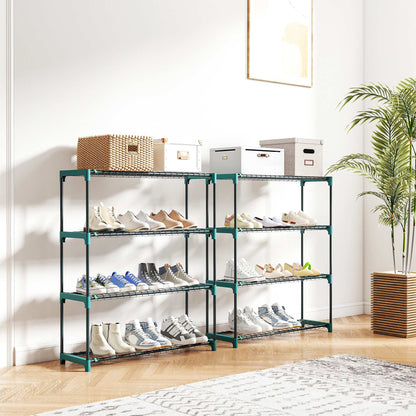 4-Tier Plant Stand Indoor Outdoor, Set of 2 Metal Plant Shelf with Rack Buckles for Easy Assembly, Flower Display Rack