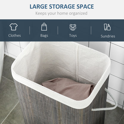 Laundry Basket with Flip Lid and String Handles, Collapsible Hamper Removable Lining Board Base Foldable Water-Resistant Dirt