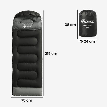 Sleeping Bag for Adults, Lightweight & Compact Sleeping Bag, 3 Seasons, Black