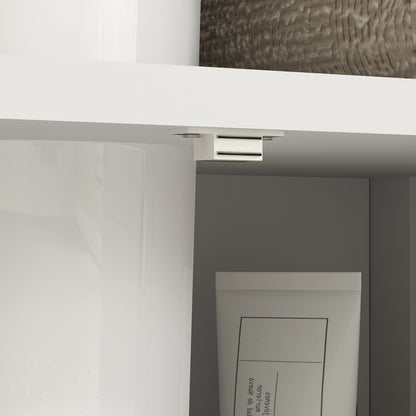 Pedestal Under Sink Cabinet with Double Doors, Modern Bathroom Vanity Storage Unit with Shelves, White