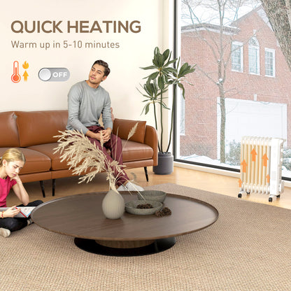 2000W Quiet Oil Filled Radiator, 9 Fin Energy Efficient Portable Electric Heater with 3 Heat Settings, Adjustable Thermostat