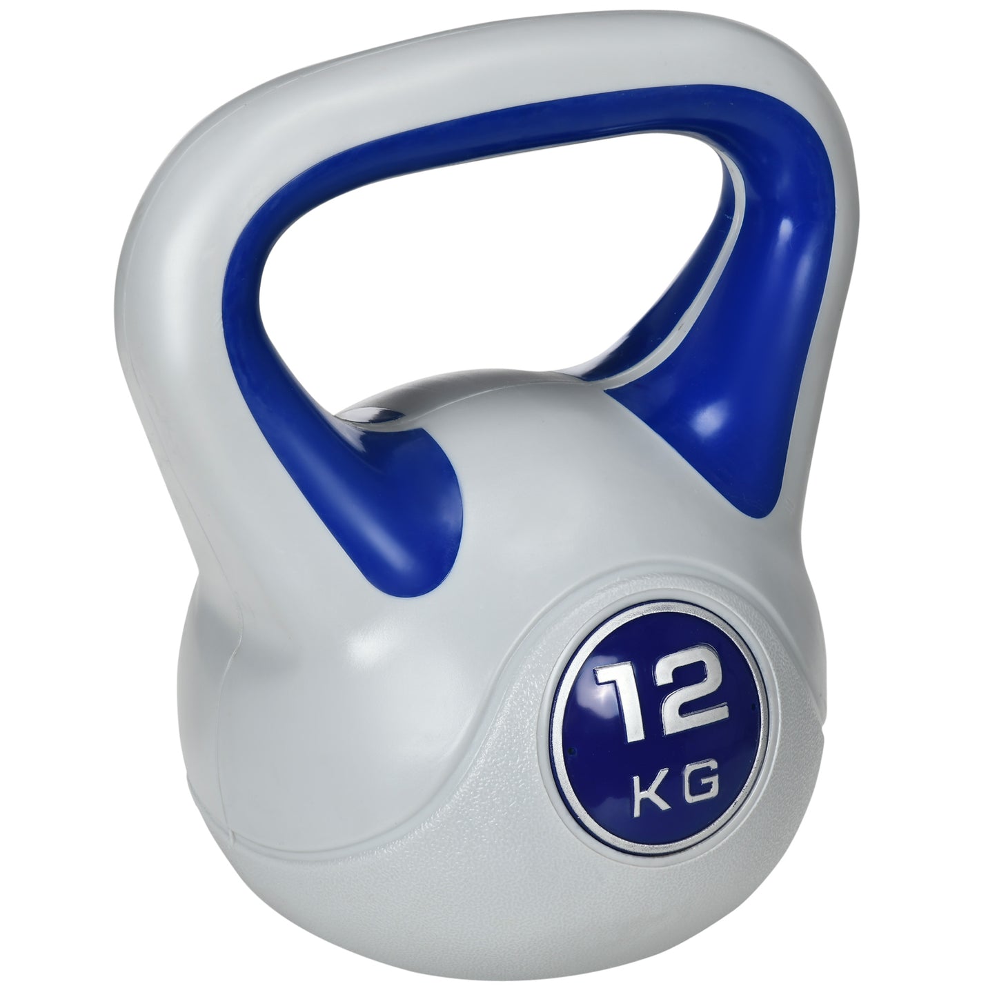 Kettlebell, 12kg Kettle Bells with Handle for Home Gym Weight Lifting and Strength Training, Dark Blue and Grey