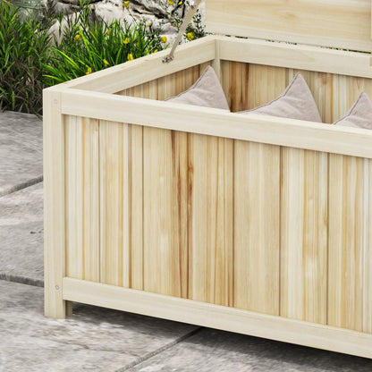 172 Litre Outdoor Storage Box, Wooden terrace Box Garden Storage Container, Natural