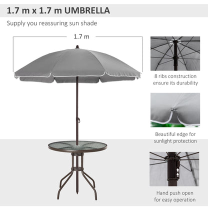 6 Piece Garden Dining Set with Umbrella, Outdoor Dining Sets with Parasol