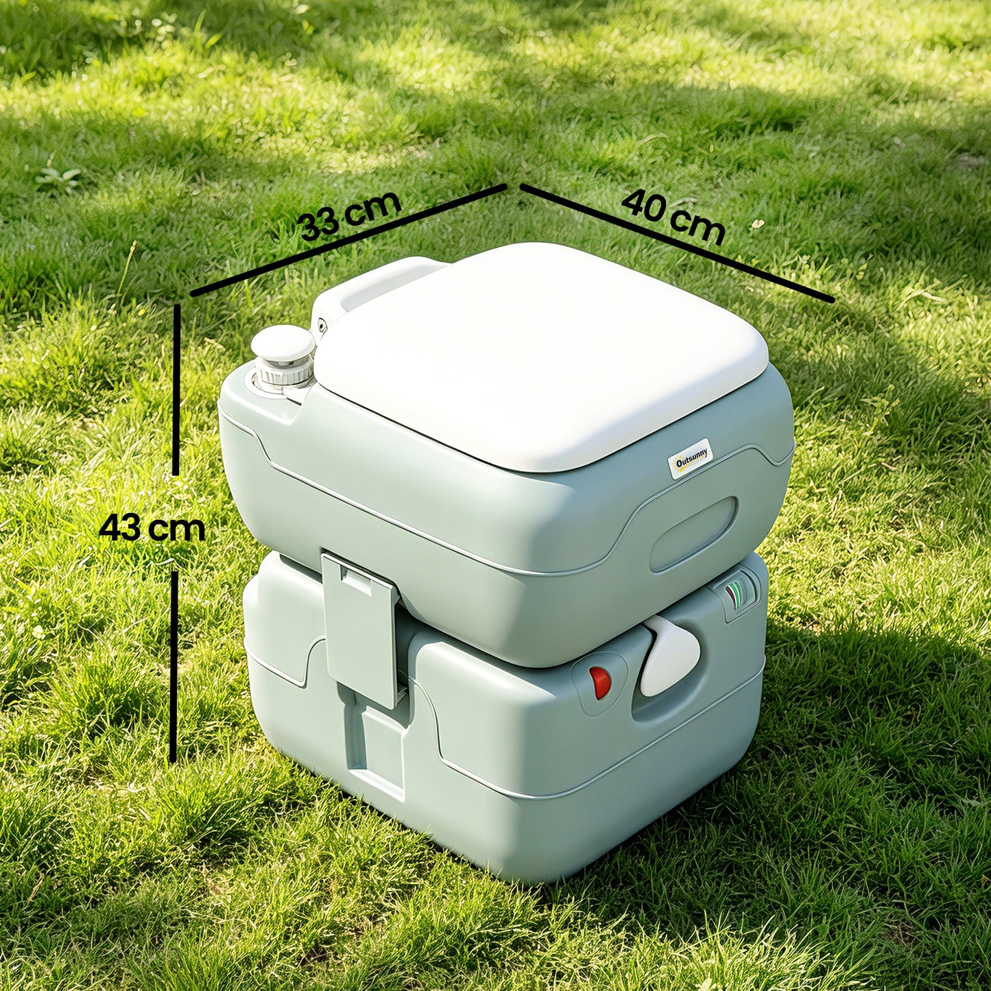 Portable Toilet for Adults, 22L Camping Toilet with Seat, Lid and Anti-Leak Handle Pump, Outdoor Travel Toilet