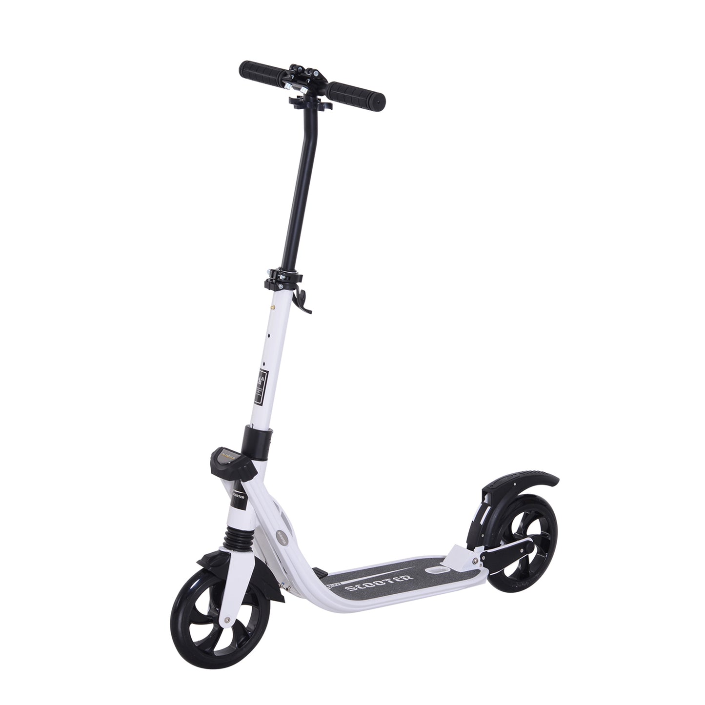 Folding Kick Scooter Hight-Adjustable Urban Scooter w/ Rear Brake, Double Shock Absorption System & 2 Big Wheels