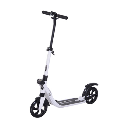Folding Kick Scooter Hight-Adjustable Urban Scooter w/ Rear Brake, Double Shock Absorption System & 2 Big Wheels