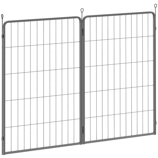Two-Piece Dog Pen Expansion Pack for Large Dogs, 100cm Tall Animal Pen with Three Connecting Stakes