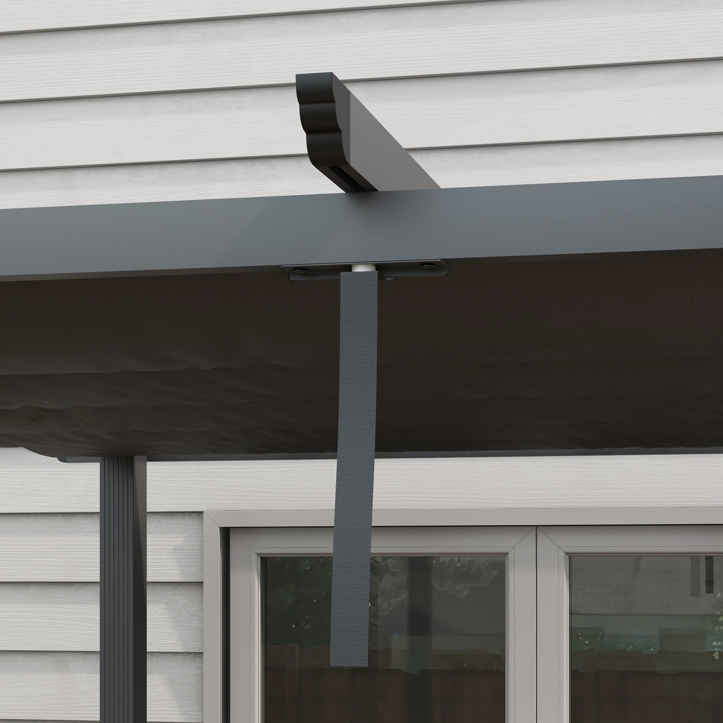 3 x 3m Aluminium Pergola with Retractable Roof and L4 Wind-proof - Dark Grey