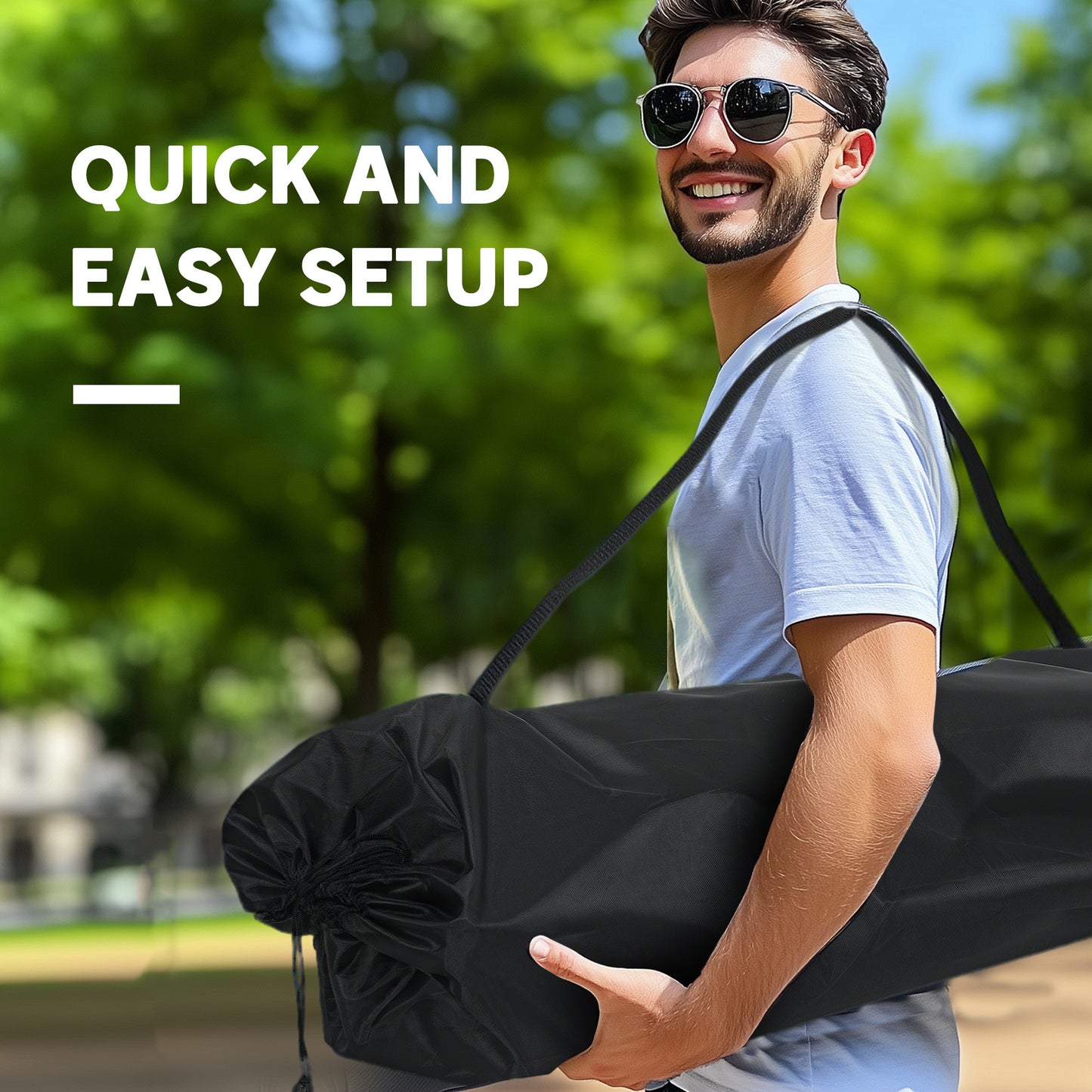 Double Camping Chair for Adults with Armrests, Heavy Duty Oversized Padded Folding Chair with Carry Bag