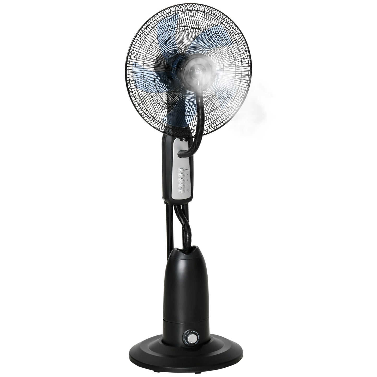 Spray Misting Fan, Floor Fan with Water Mist Spray, 70° Oscillation, Tilt Head, 3 Speeds, 2.8L Water Tank, Black