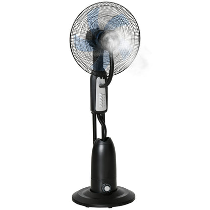 Spray Misting Fan, Floor Fan with Water Mist Spray, 70° Oscillation, Tilt Head, 3 Speeds, 2.8L Water Tank, Black