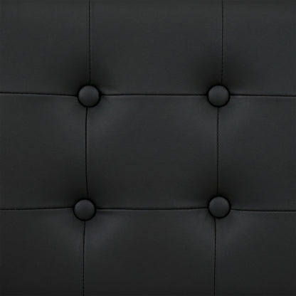 PU Leather King Size Ottoman Bed Frame, with Front Drawer - Black