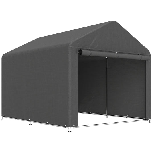 6.6 x 7.8ft Outdoor Garden Storage Shed, Waterproof Bike Tent with Roll-up Zipper Door, Galvanised Metal Frame