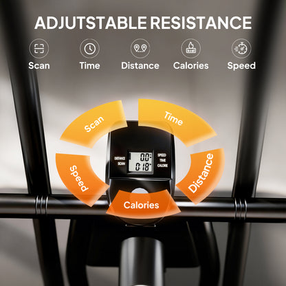 Exercise Bike with Adjustable Seat, LCD Display for Home Gym